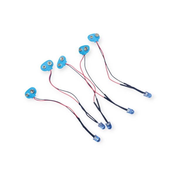 10mm RGB LED Lamp with 9V Battery Clip (5 PCS Pack)