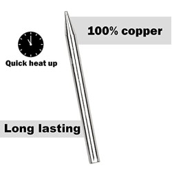 Pointed Soldering Iron tip. 4mm Shaft Diameter, 4mm Bit / Tip For 60W Soldering Iron