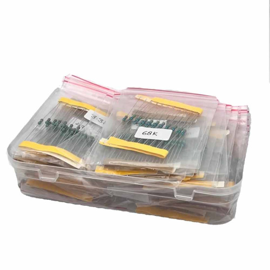 ATYAI 500 pcs Assorted Mix Resistor Kit CFR 5%, 0.50W - 50 Values (10 pcs Each) 3 Color Band
