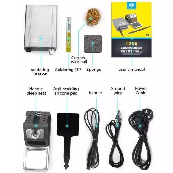T210 Professional Soldering Iron Station By Oss-Team (75W)