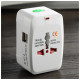  All-In-One Universal Travel Adapter with DC 5V 1000mA 2 USB Female Port