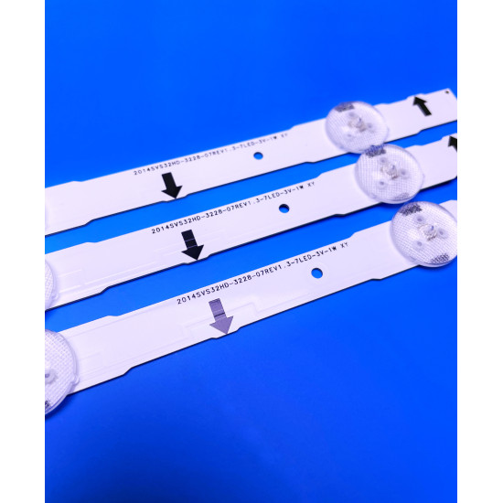LED Backlight Strip for Samsung 32 Inch TV 7 LED 3V 2014SVS32HD_3228_07_REV1.3_131212 (3 PCS Set)