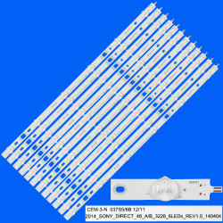 LED Backlight Strips for Sony 48 Inch TV 6 LED 3V SAMSUNG_2014_SONY_DIRECT_48_A/B_3228_6LEDs_REV1.0_140404 (12 PCS SET)