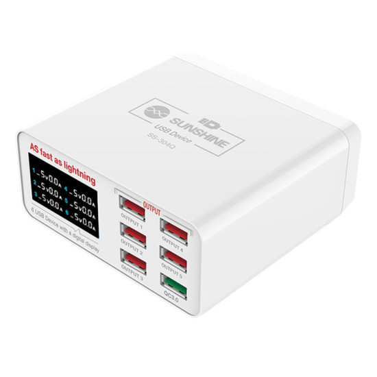 SUNSHINE SS-304Q 6 Port USB Smart Lightning Charger