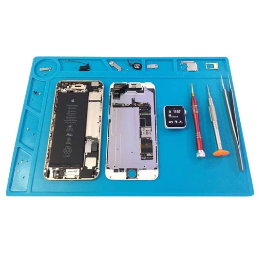 Blue Silicone Repair Mat Platform Desk Pad for Mobile Phones – 32x23 cm