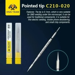 OSS TEAM SOLDERING IRON TIP BIT C210-020 SERIES POINTED