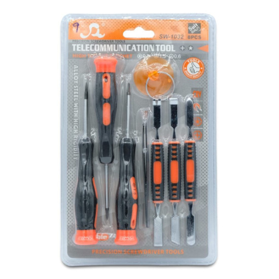 Telecommunications Tools Sw-1032 8 In 1 Disassemble Repair Screwdriver Set Tool Kit