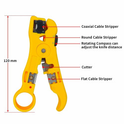 HT-352 Universal Cable Stripper Cutter for Flat & Round UTP Cat5/Cat6 Coaxial Wire