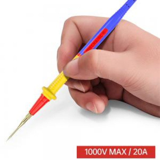 MECHANIC RP4 Multimeter Probe, Stainless Steel, Soft Silicone Cord Tip Probe Test Pen for Digital Multimeter, 20A, 1000V